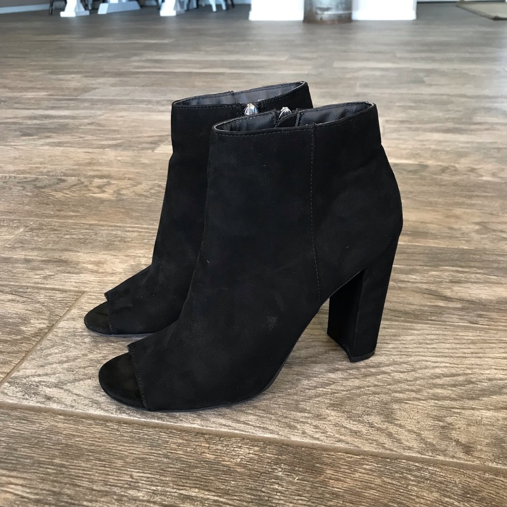 Black Block Heel Booties